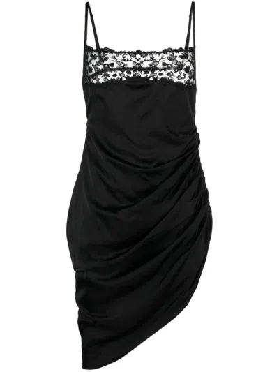 Jacquemus La Saudade Brodée Stretch Viscose Mini Dress In Black