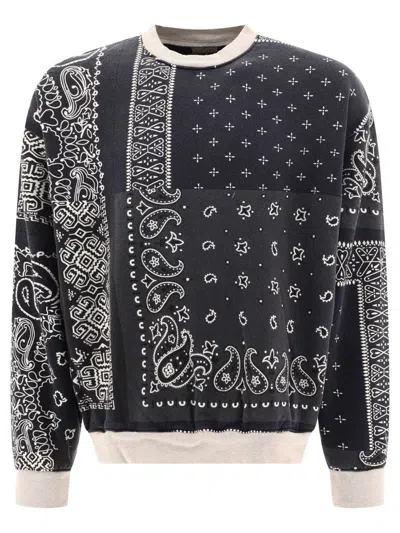 Shop Kapital "bandana Bivouac" Sweatshirt In Black