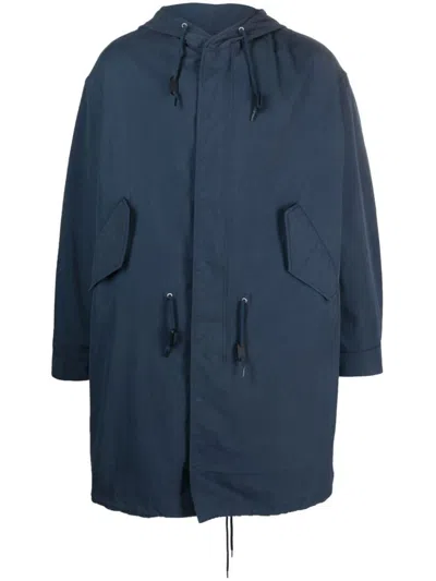 Shop Kenzo Coats In Bleu Nuit