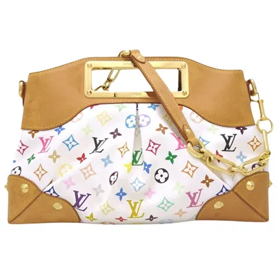 Pre-owned Louis Vuitton Judy Canvas Shoulder Bag () In White
