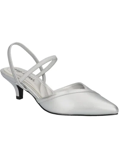 Easy Street Womens Faux Leather Strappy Kitten Heels In Multi