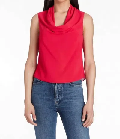 Shop Amanda Uprichard Calista Sleeveless Blouse In Red