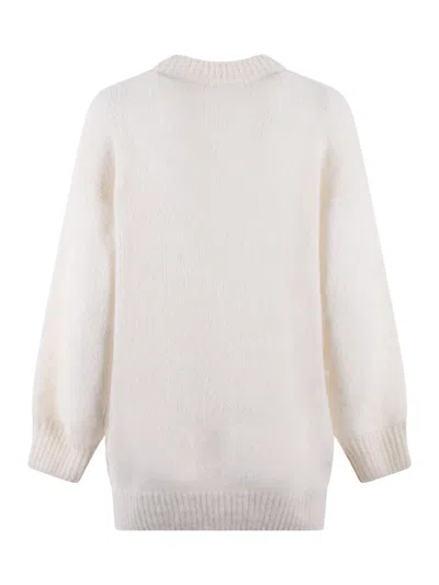 Shop Mc2 Saint Barth Maxi Sweater In Ivory
