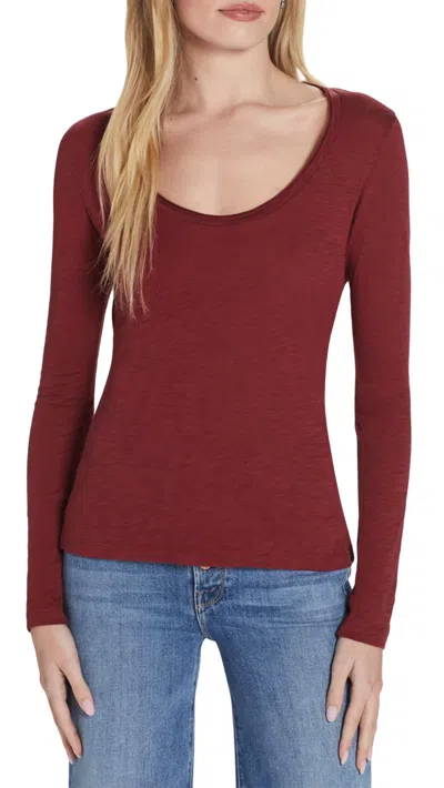 Shop Goldie Tees Petal Trim Tee In Pomegranate In Red