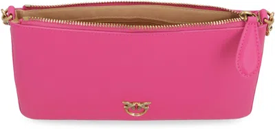Shop Pinko Leather Crossbody Bag In Fuchsia