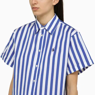 Shop Polo Ralph Lauren Blue/white Striped Short-sleeved Shirt
