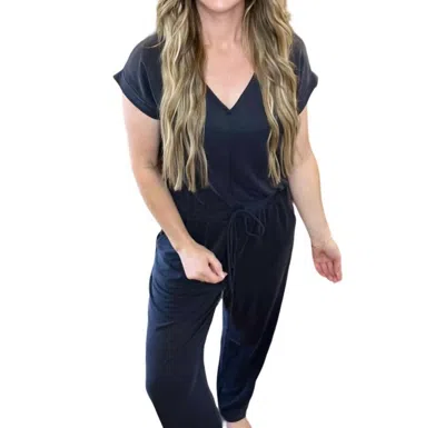 Shop Ces Femme Kendall Short Sleeve Jumpsuit In Black