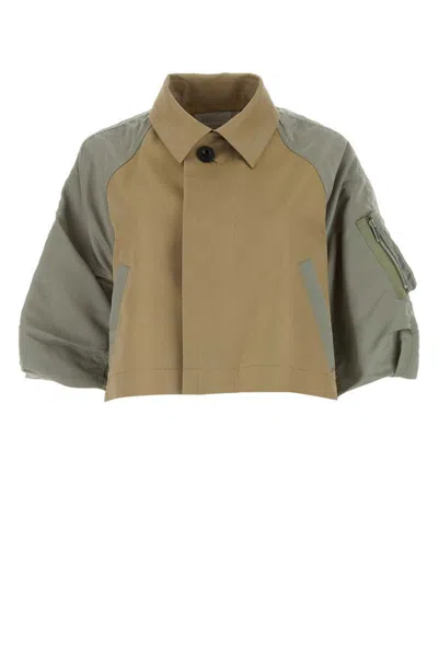 Shop Sacai Jackets And Vests In Beige O Tan