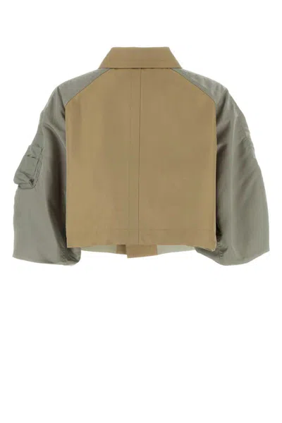 Shop Sacai Jackets And Vests In Beige O Tan