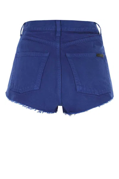 Shop Saint Laurent Shorts In Blue