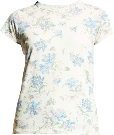 Shop Rag & Bone Women's All Over Floral Tee Ivory Multi Cotton Short Sleeve