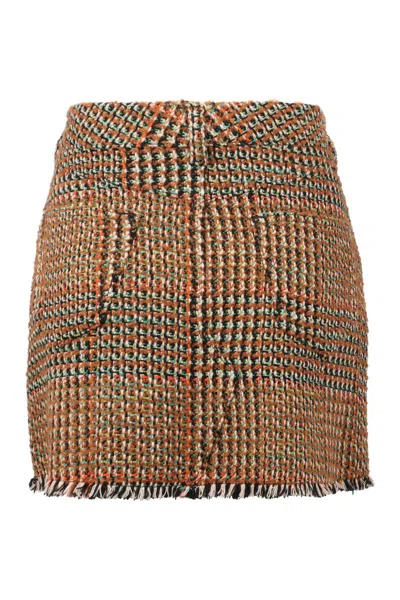 Shop Stella Mccartney Wool Mini Skirt In Beige