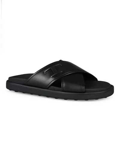 Shop Tod's Timeless Slides Shoes In Black