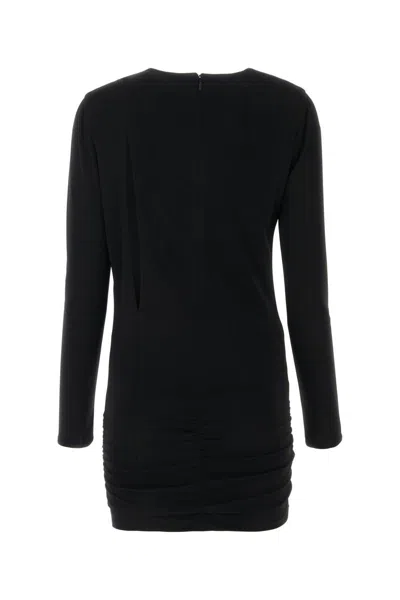 Versace Black Fitted Minidress With Cut-out Detail In Viscose Woman In Black