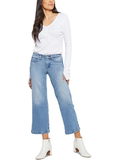 Shop Nydj Teresa Womens High Rise Wide Leg Ankle Jeans In Multi