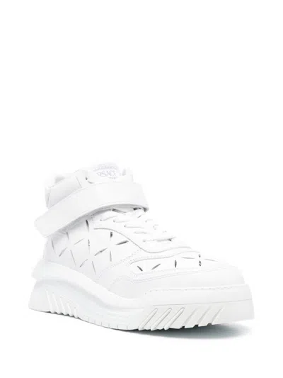 Shop Versace Sneakers In White/palladium