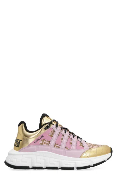 Shop Versace Trigreca Low-top Sneakers In Multicolor