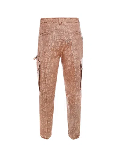 Shop Versace Trouser In Brown