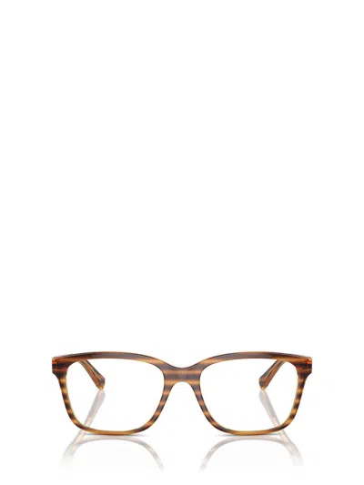Shop Vogue Eyewear Eyeglasses In Striped Dark Havana