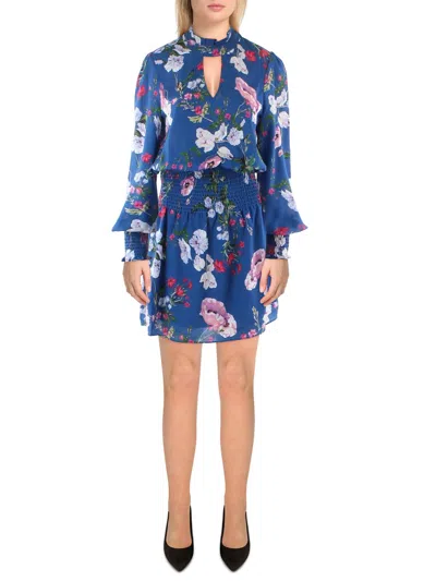 Shop Parker Womens Floral Print Short Fit & Flare Dress In Multi