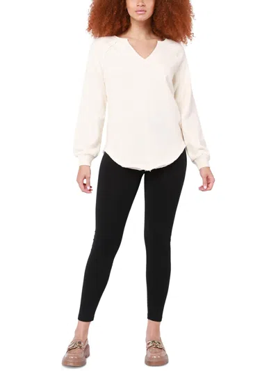 Shop Black Tape Womens Split Neck Comfy Sweatshirt In White