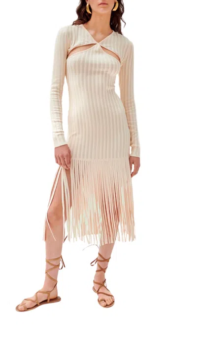 Shop Ronny Kobo Jermaine Dress In Pearled Ivory In Multi