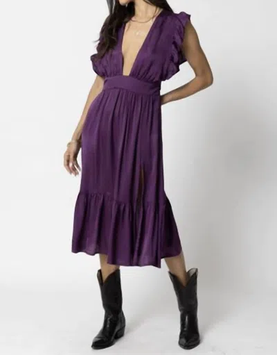 Shop Stillwater The Jessie Midi Dress In Deep Purple