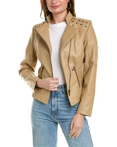 Shop Rene Lion Moto Jacket In Green