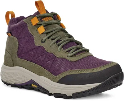 Shop Teva Women's Ridgeview Mid Waterproof Hiking Boots In Olive Branch/purple Pennant In Multi