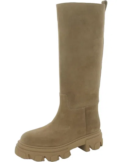 Shop Gia X Pernille Teisbaek Perni 07 Womens Lugged Sole Knee-high Boots In Beige