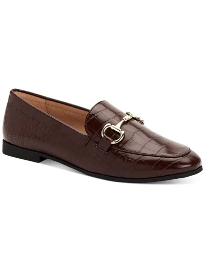 Shop Alfani Gayle Womens Loafers In Brown