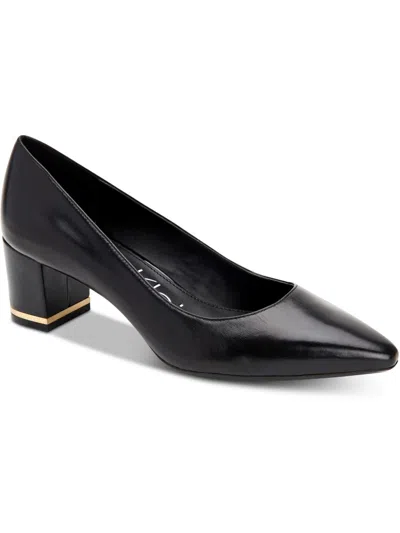 Shop Calvin Klein Nita Womens Leather Slip On Pointed Toe Heels In Black