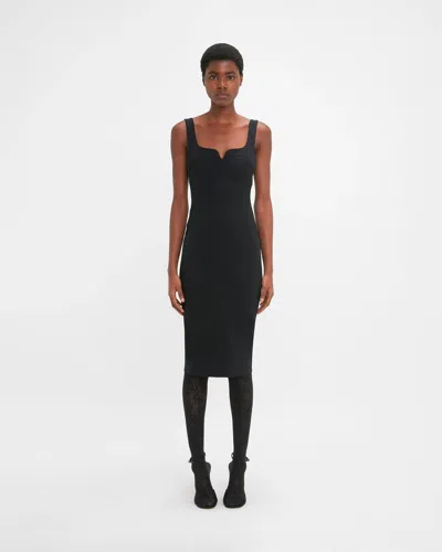 Shop Victoria Beckham Sleeveless Fitted T-shirt Dress In Black