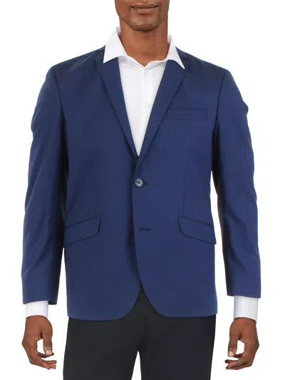 Shop Kenneth Cole Reaction Mens Woven Checkered Two-button Blazer In Multi