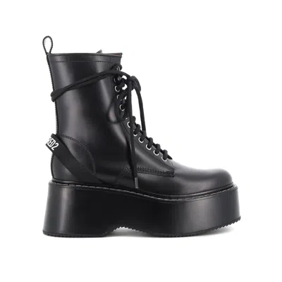 Shop Dsquared2 Lace Up Leather Boots