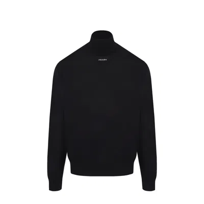 Shop Prada Wool Logo Sweater