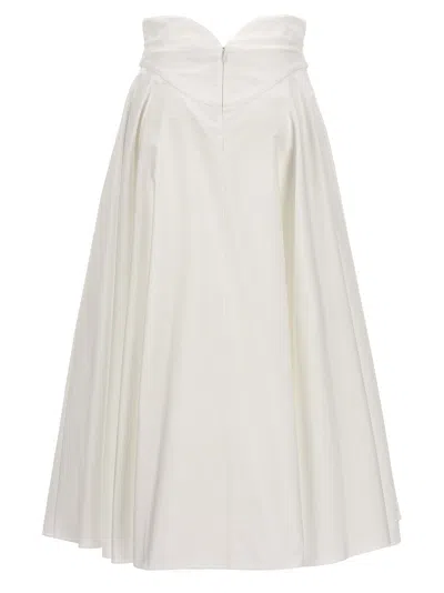 Shop Alexander Mcqueen Corset Midi Skirt Skirts White