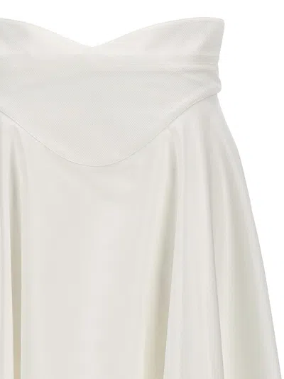 Shop Alexander Mcqueen Corset Midi Skirt Skirts White