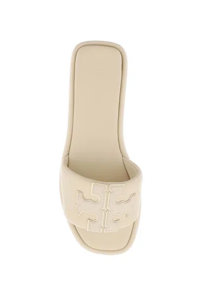 Shop Tory Burch Double T Leather Slides