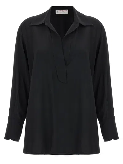 Shop Alberto Biani Georgette Blouse Shirt, Blouse Black