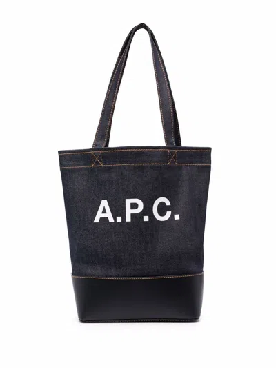 Shop Apc A.p.c. Tote Axel Small Bags In Iak Dark Navy