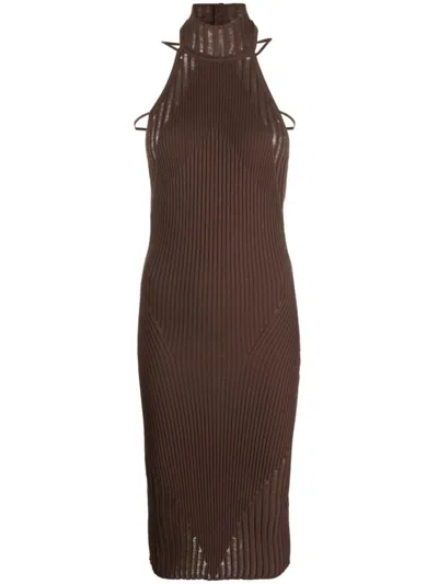 Shop Andreädamo Andreādamo Knit Midi Dress Clothing In 003 0477 Nude