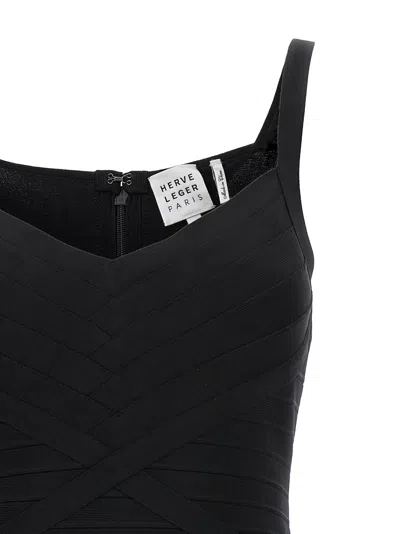Shop Herve Leger Icon Bandage Bustier Mini Dresses Black