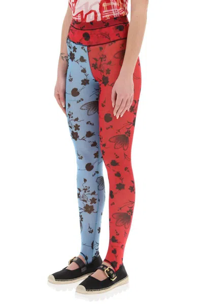 Shop Chopova Lowena Color-block Floral Leggings In Multicolor