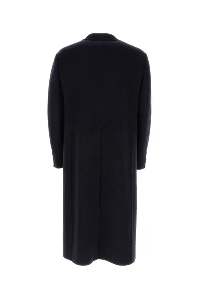 Fendi Black Wool Double-breasted Trench Coat In Black