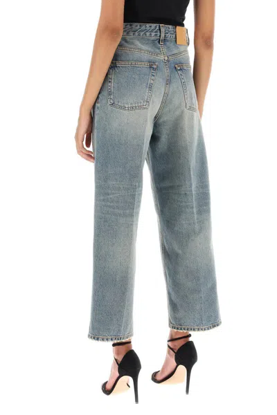 Shop Haikure 'betty' Cropped Jeans With Straight Leg In Blue
