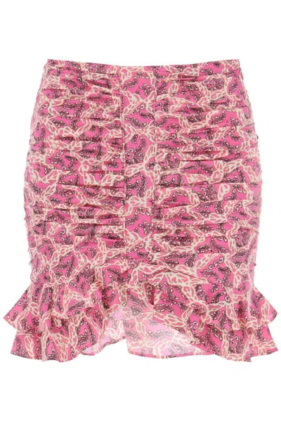 Shop Isabel Marant Milendi Silk Mini Skirt In Fuchsia