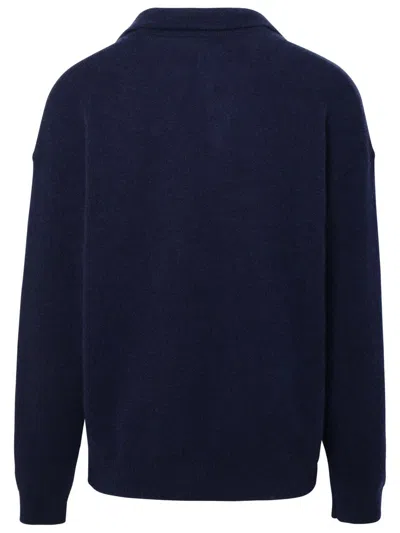 Shop Laneus Polo Shirt In Blue Cashmere Blend In Navy