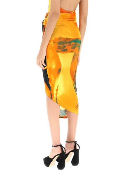 Shop Louisa Ballou Coastline Midi Skirt In Multicolor