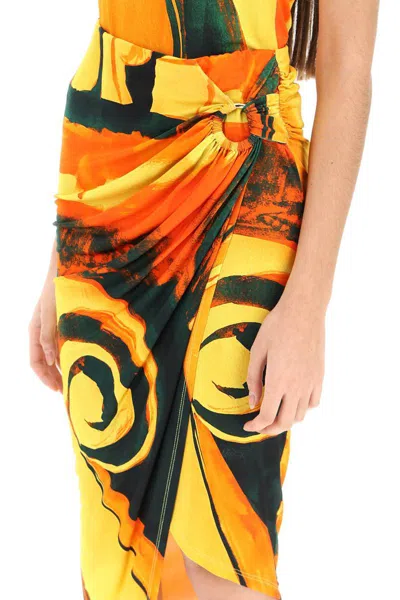 Shop Louisa Ballou Coastline Midi Skirt In Multicolor